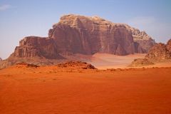 Formação rochosa no Deserto Wadi Rum, na Jordânia